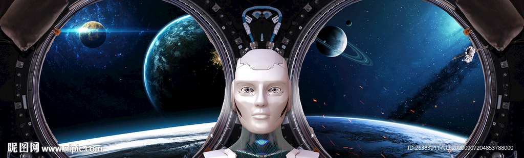 3D星球机器人装饰画