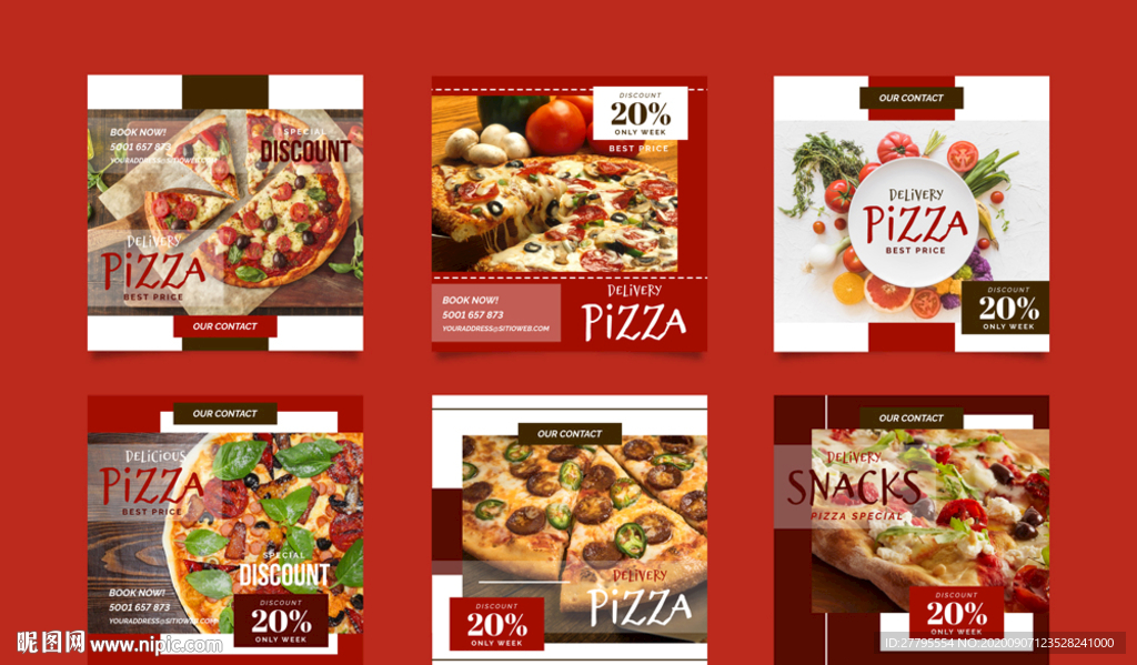 Pizza  披萨 会员日手绘