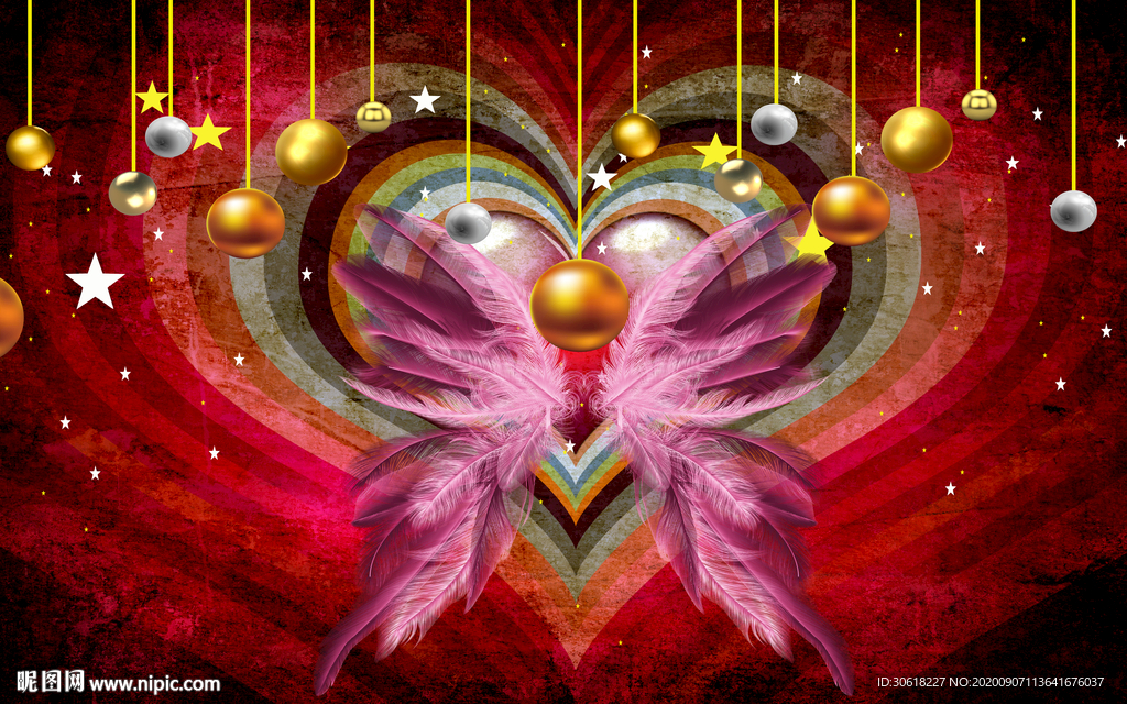 网红拍照翅膀北欧背景墙