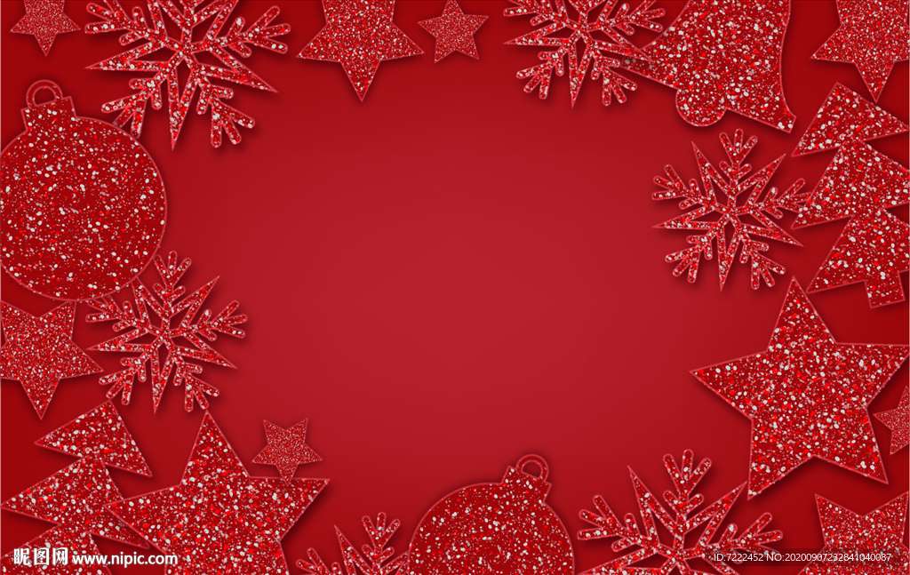 深红色圣诞元素背景