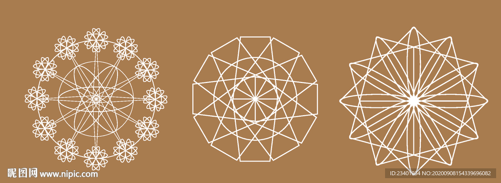 矢量抽象对称花纹底纹图案