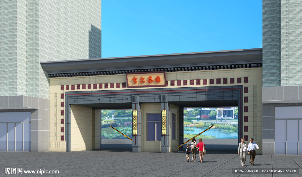 居民小区大门建筑设计案例效果图