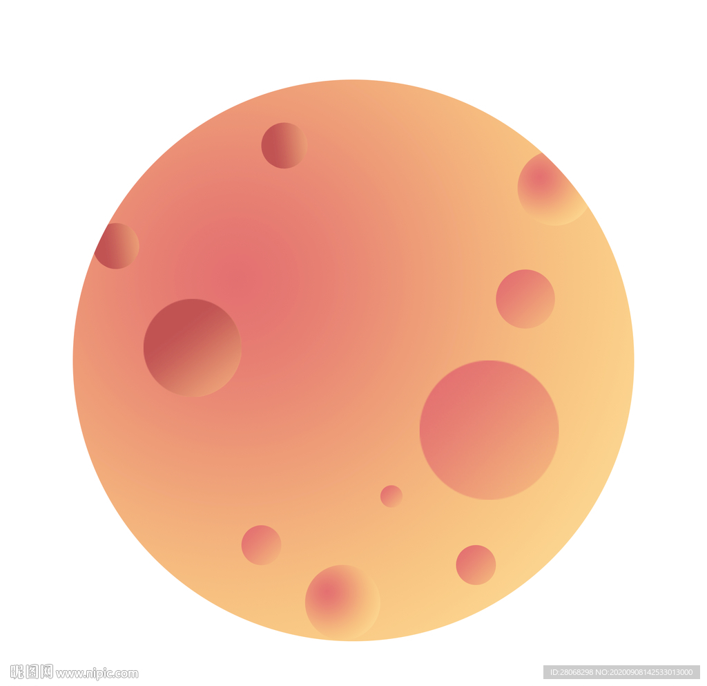 卡通月亮装饰元素