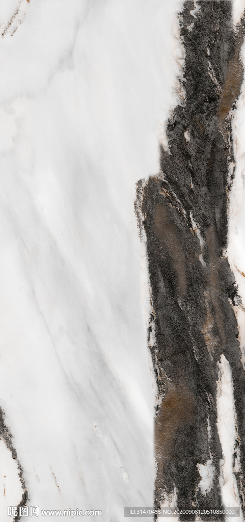 棕色白色大理石瓷砖设计通道分色