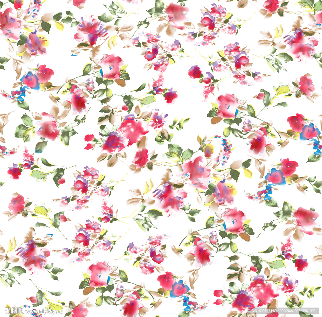 满底水彩花朵