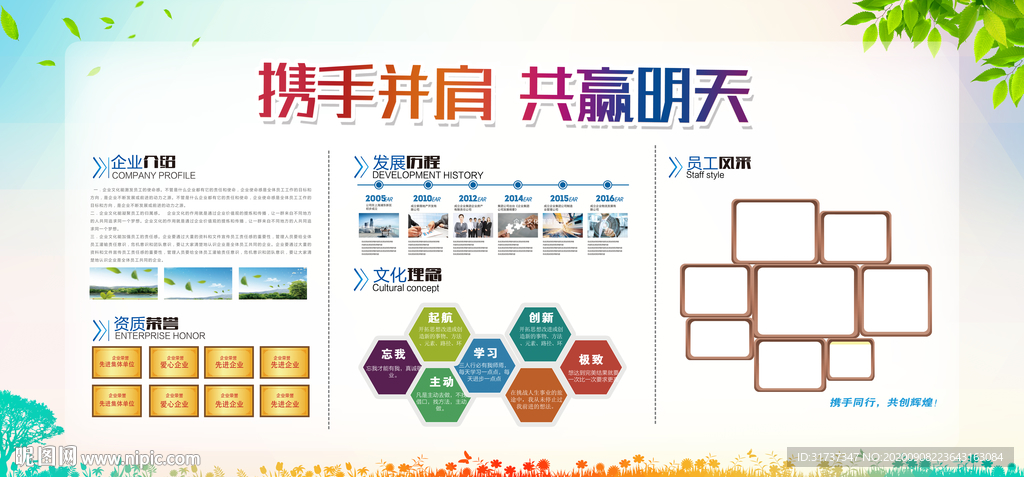 公司文化 企业发展历程 文化墙