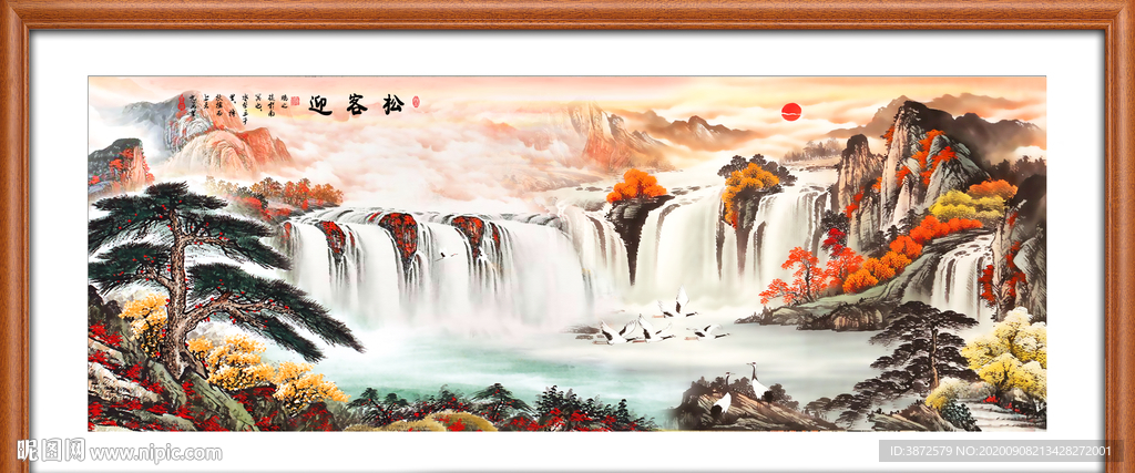 迎客松国画迎客松