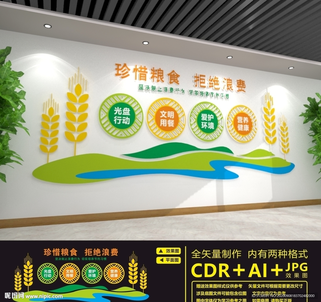 珍惜粮食文化墙