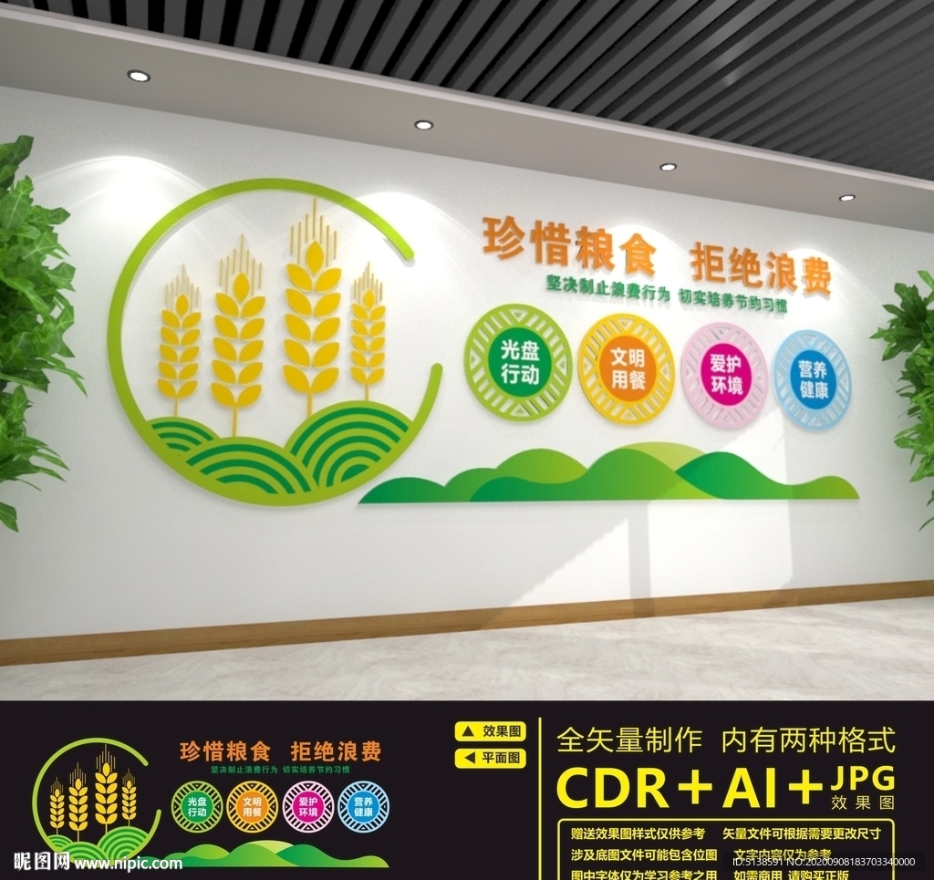 珍惜粮食文化墙