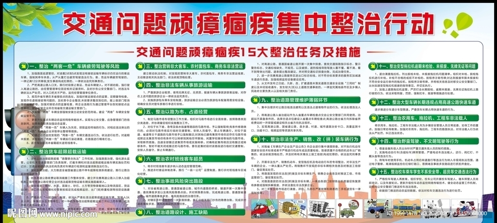 交通顽瘴痼疾 交通安全宣传栏