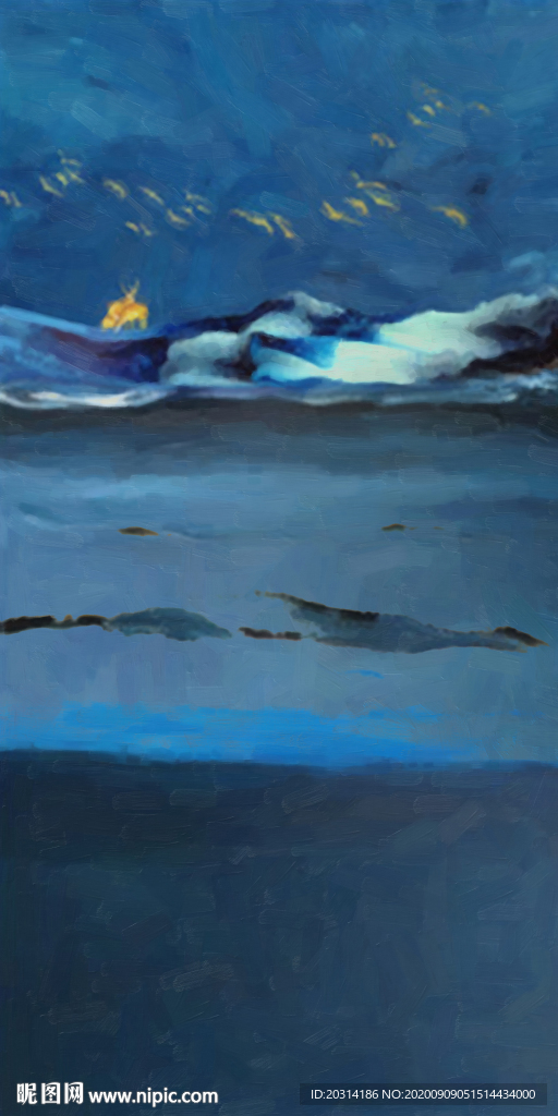 抽象油画竖版壁画现代装饰画