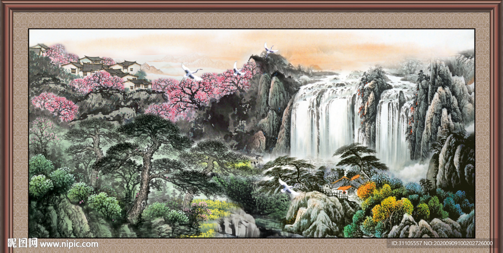 聚宝盆山水画