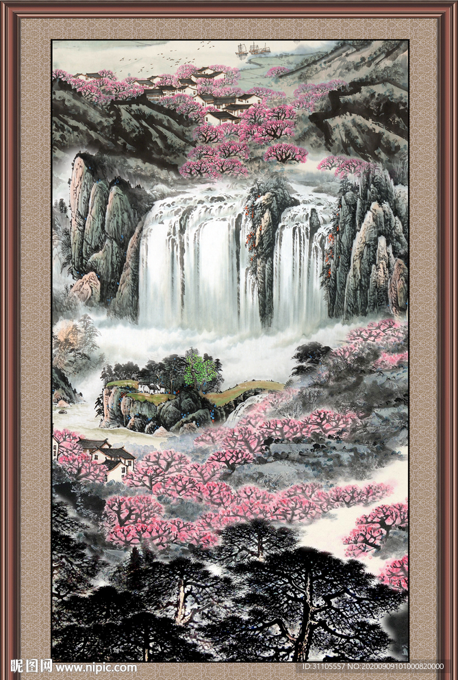 聚宝盆山水画