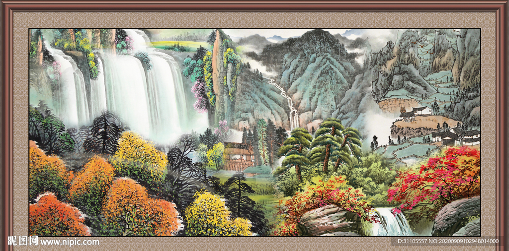 聚宝盆山水画