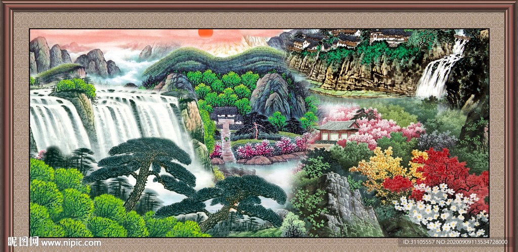 聚宝盆山水画