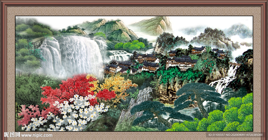 聚宝盆山水画