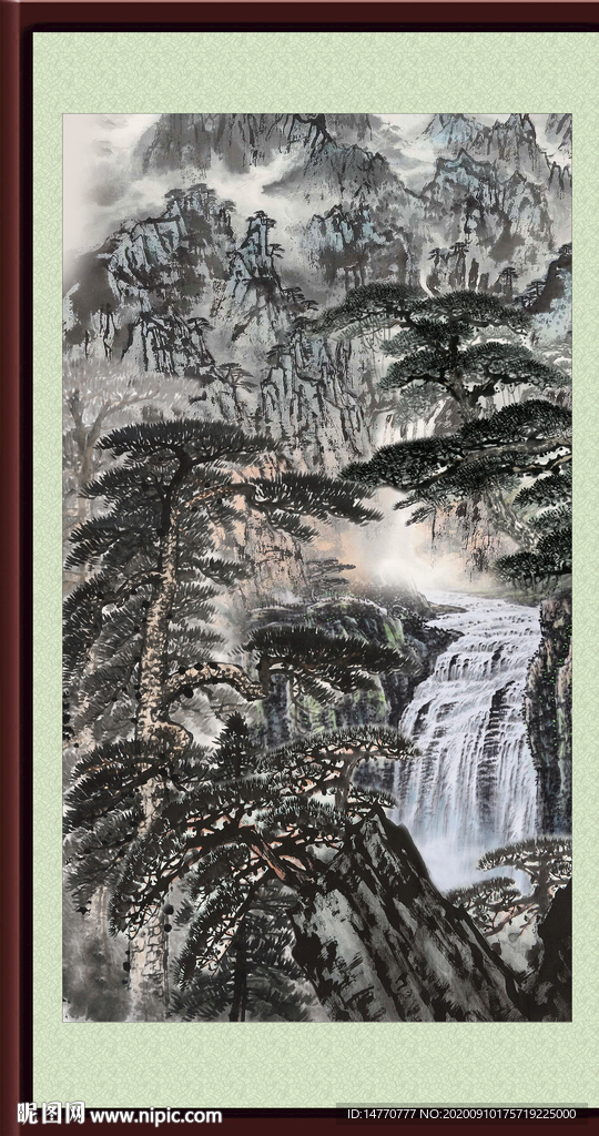 竖幅山水画