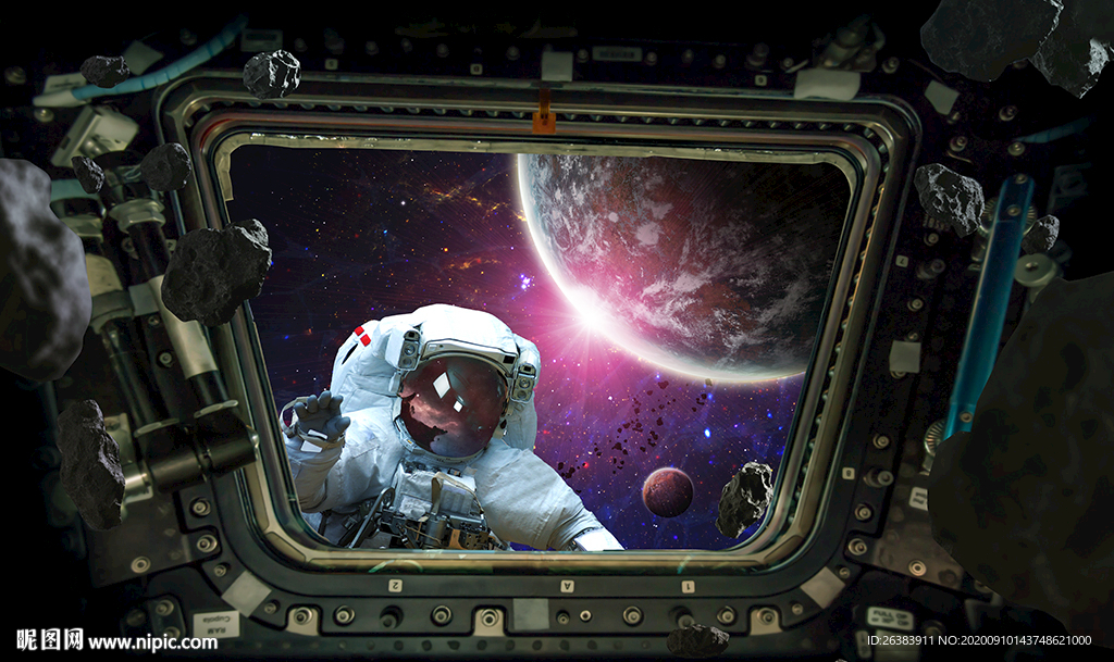 宇航员3D背景墙