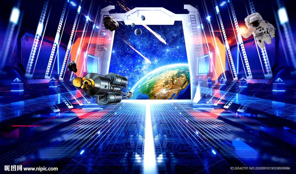 3D立体宇宙星空背景墙