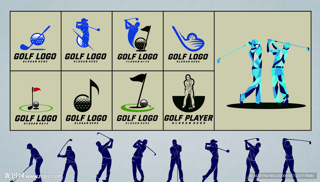 矢量高尔夫运动文化