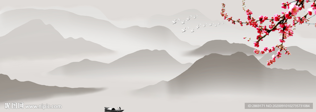 水墨无框画