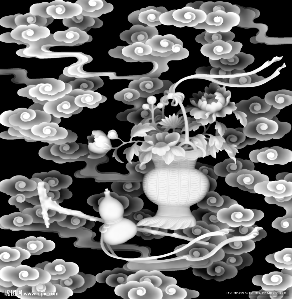 花篮灰度图