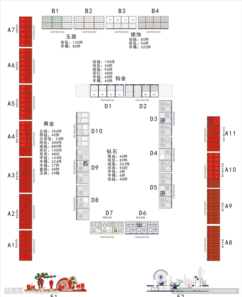 珠宝店道具陈列设计
