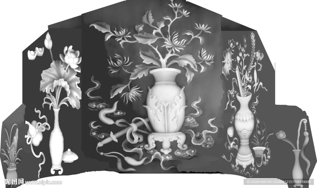 花瓶灰度图