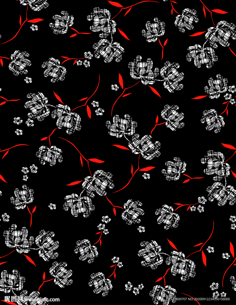 个性手绘线条花