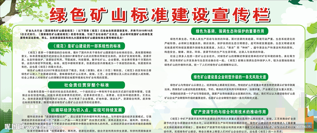 绿色矿山标准建设宣传栏