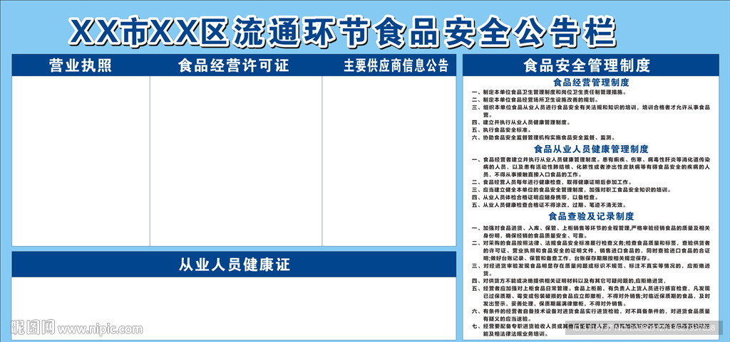 流通环节食品安全公告栏