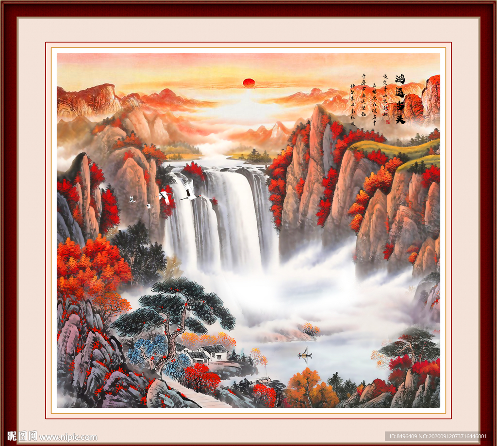 山水画水墨山水画 意境山水画