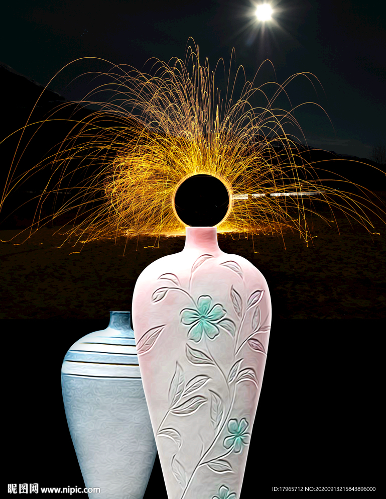 花瓶抽象画