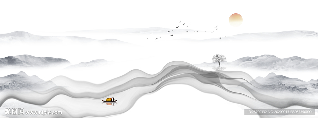 巨幅意境山水画