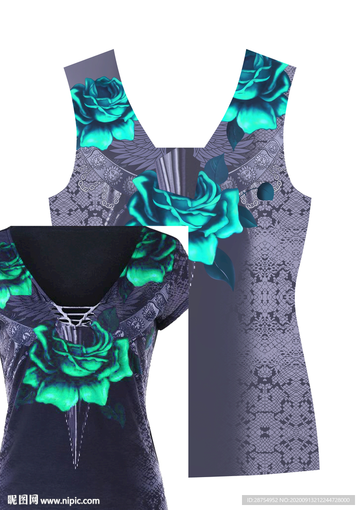 玫瑰花 女装 大牌 分层设计