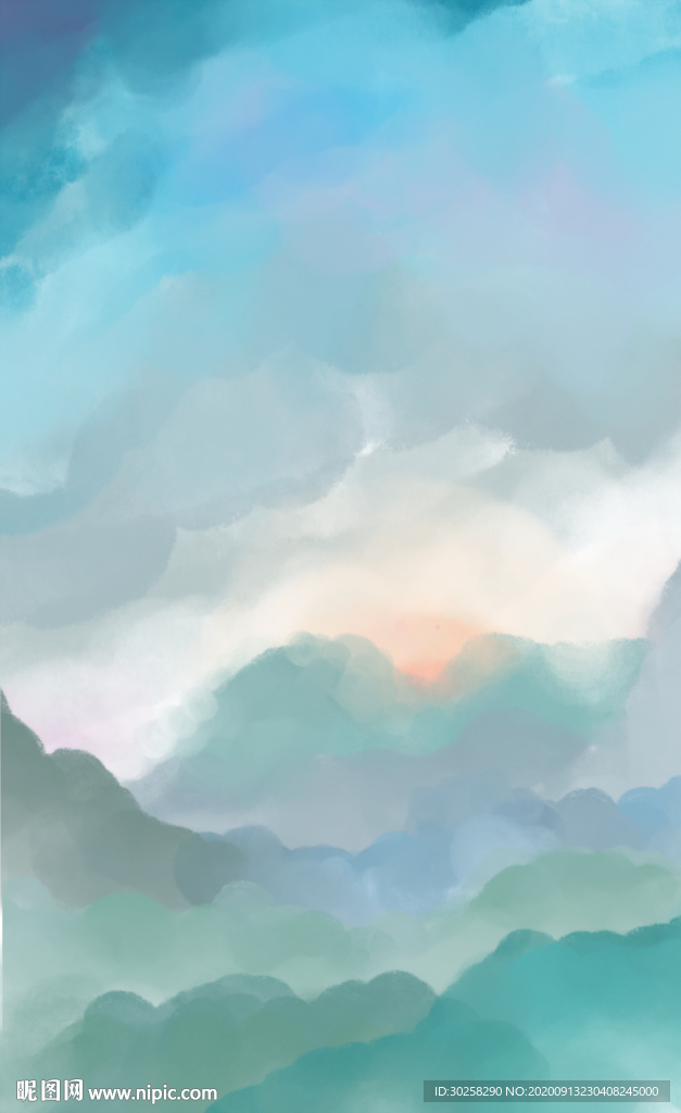 《山色》山峦风景插画
