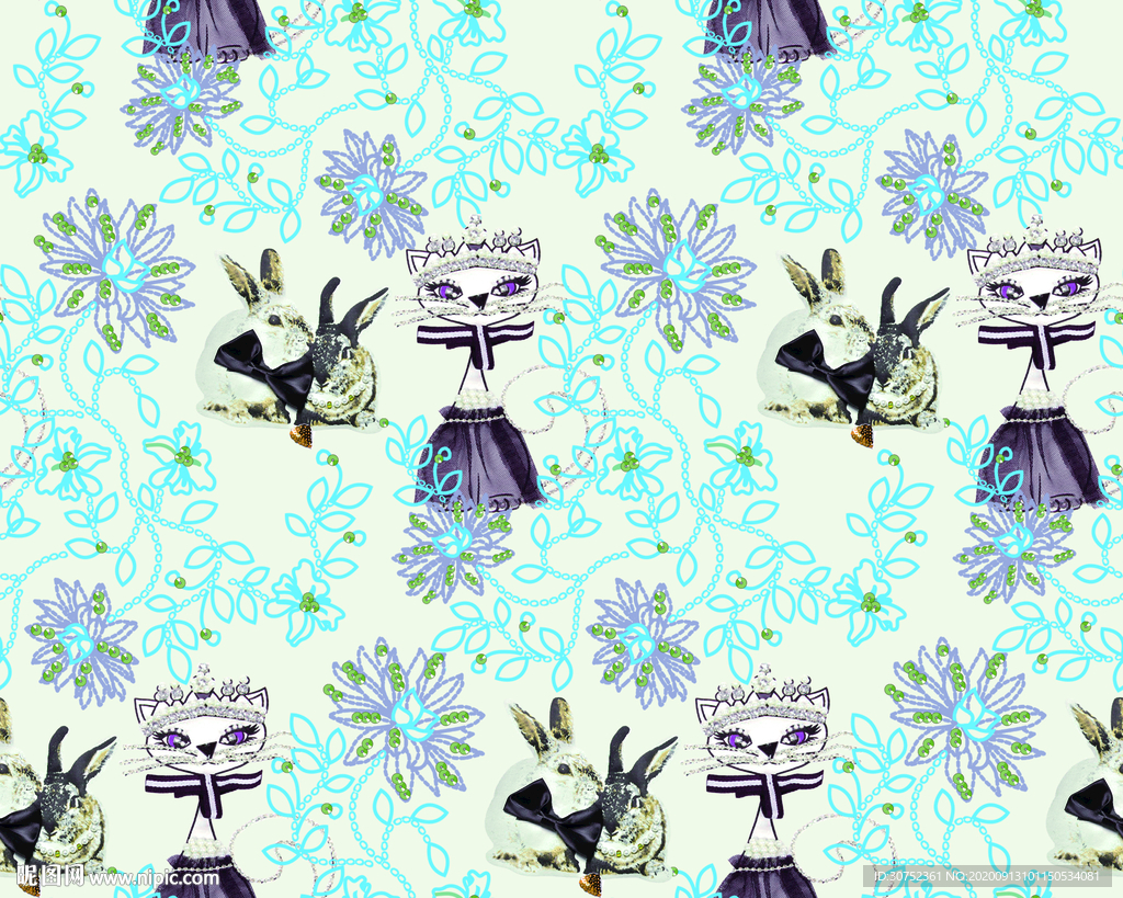 手绘图 扎染 小花