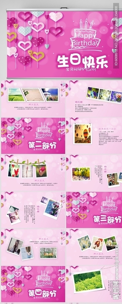 生日快乐生日派对纪念册PPT