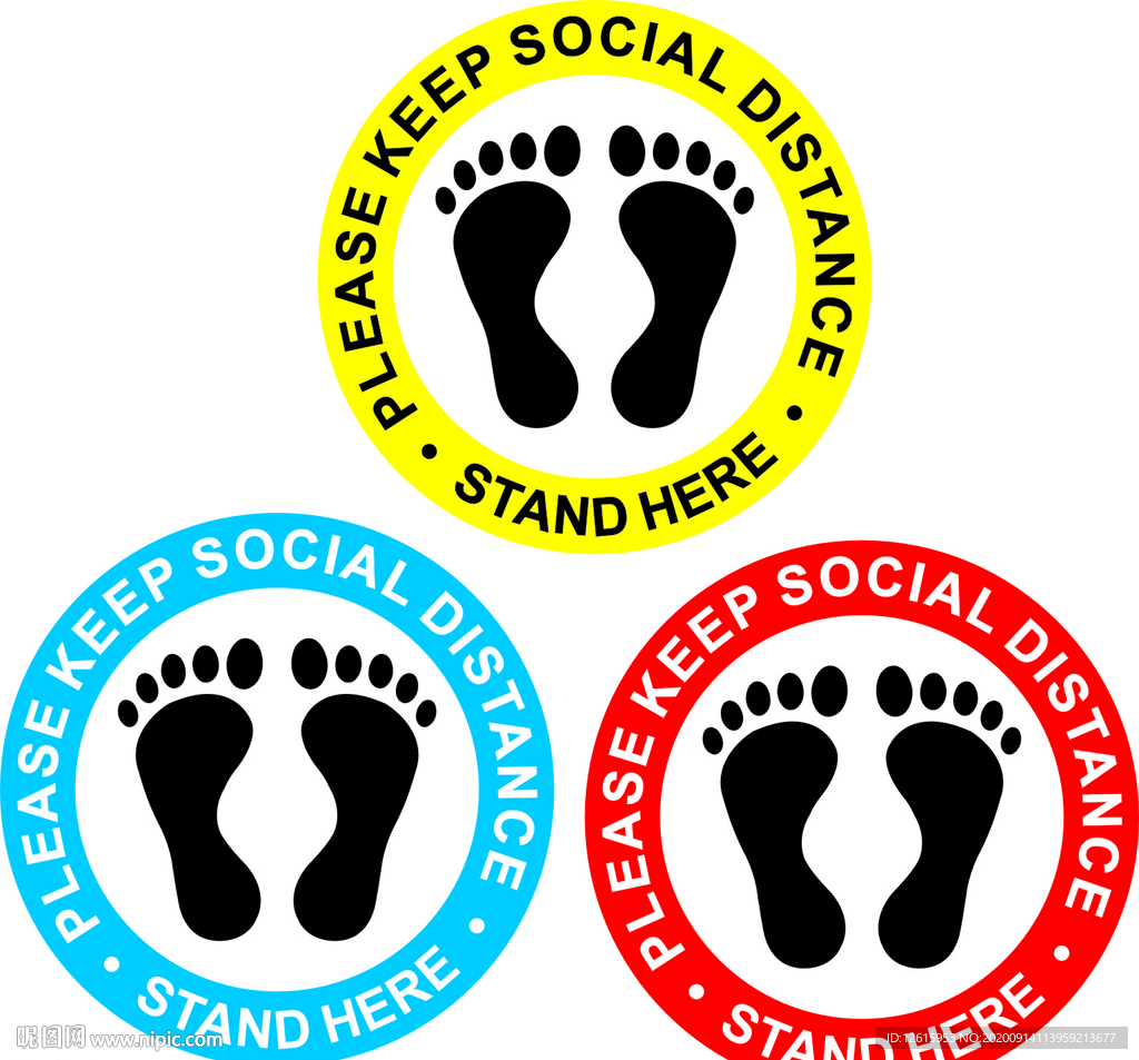 社交距离贴纸