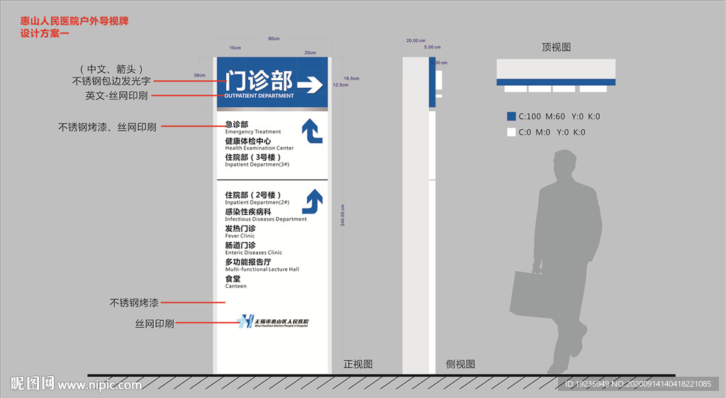 户外标识牌 医院导视牌