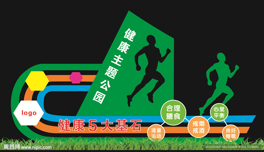 主题公园 健康基石 公园立牌