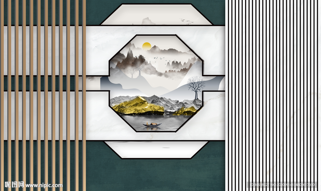 新中式背景墙