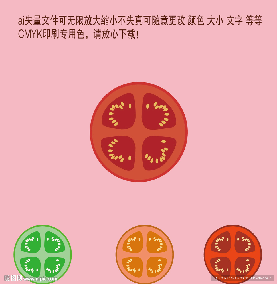 西红柿切面失量图