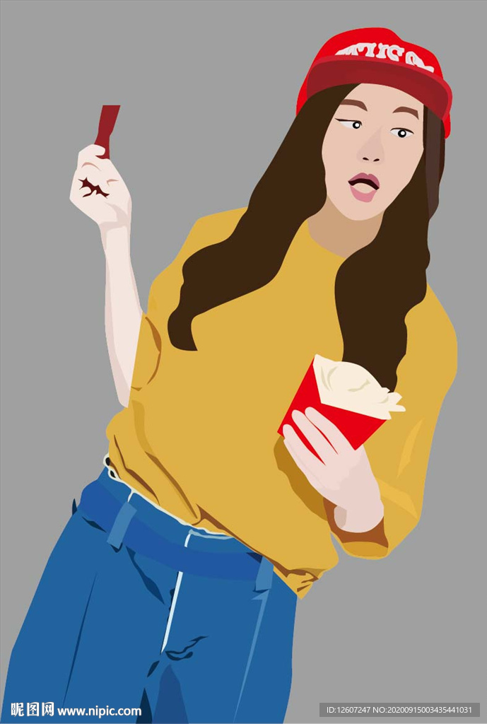 女模特插画