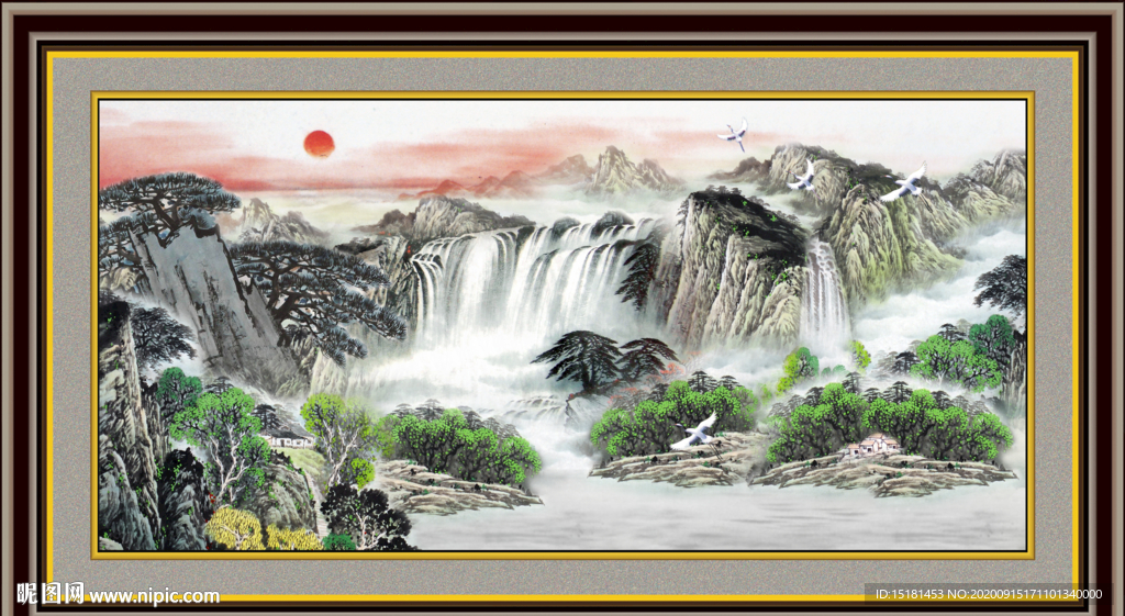 国画瀑布