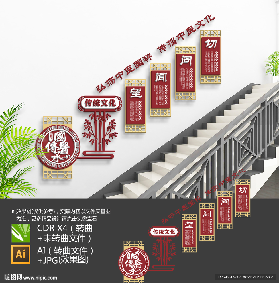 中医楼梯文化墙