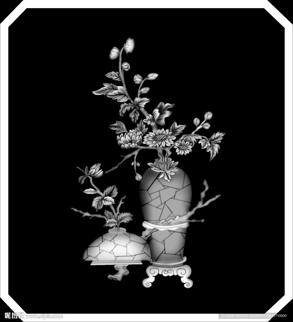 花瓶灰度图