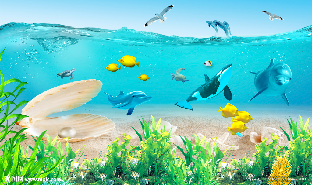 海洋馆海底世界背景墙