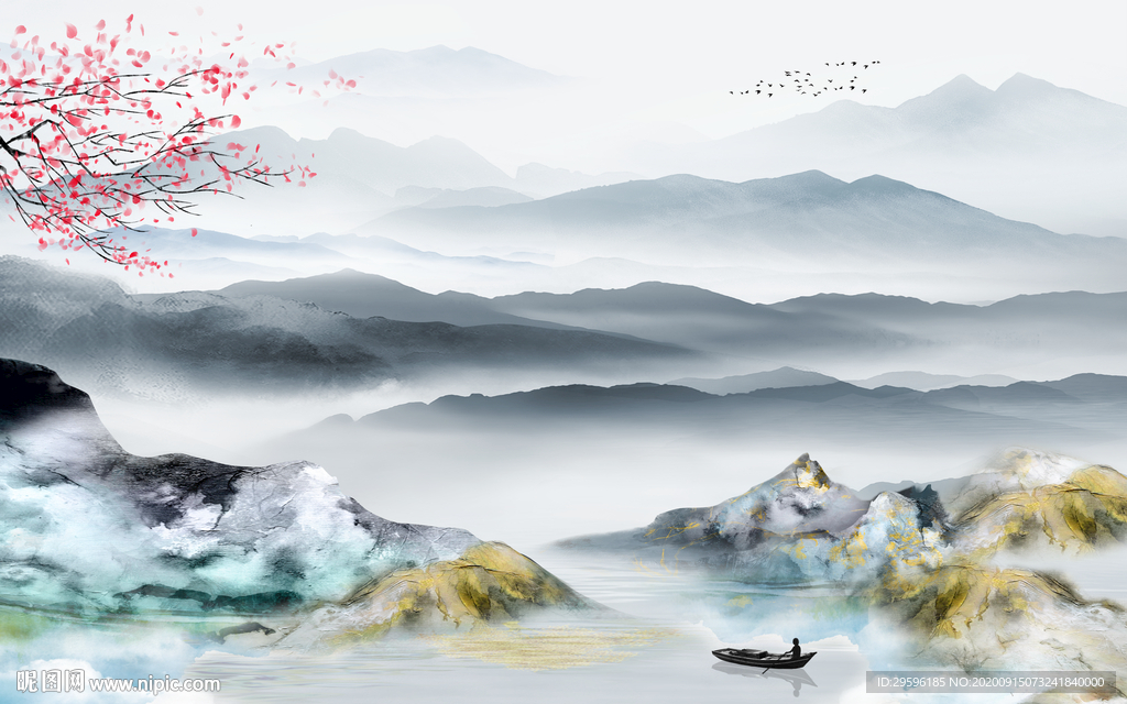 现代 新爆卖山水画 tif分层