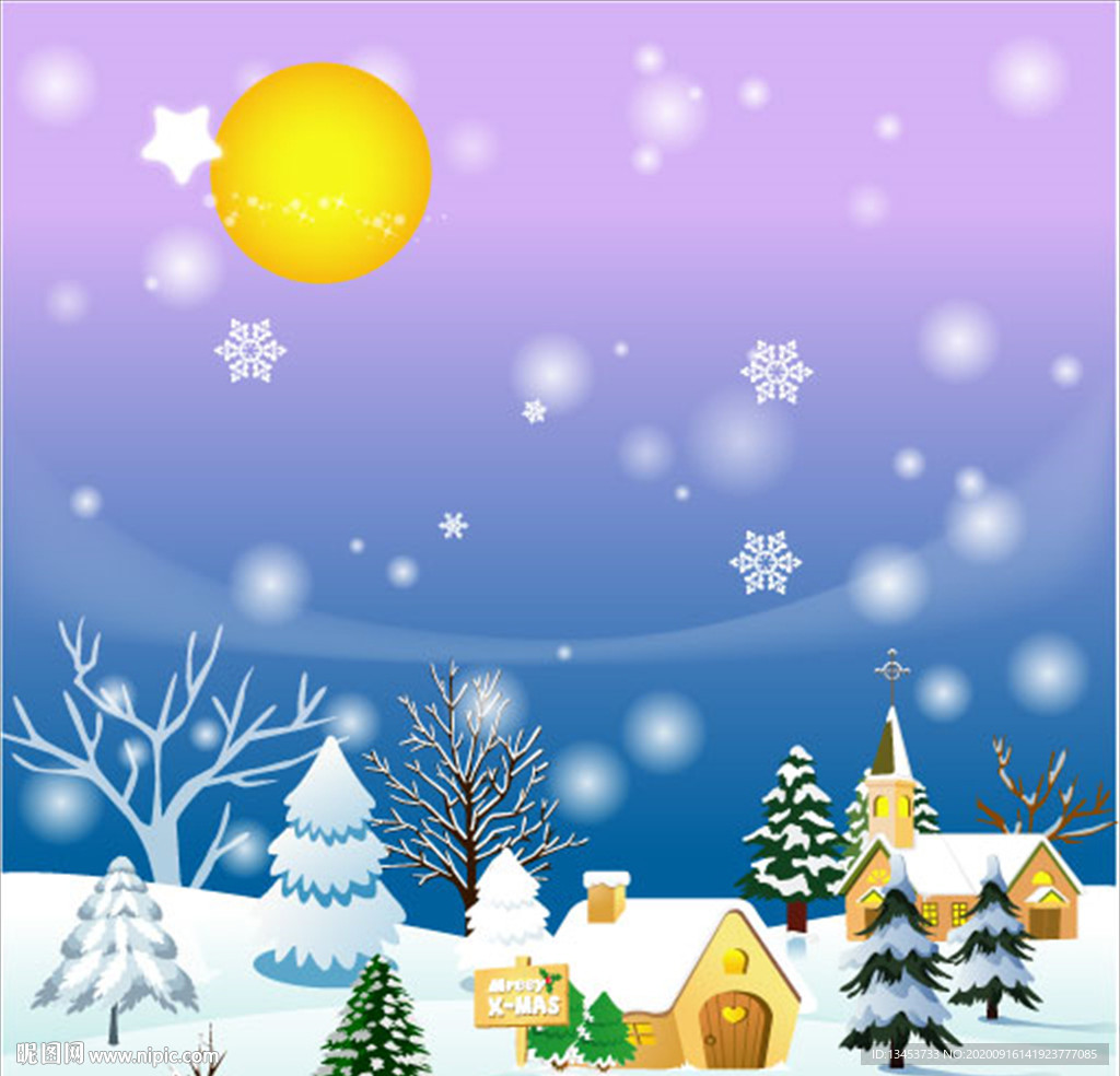 圣诞节冬季下雪背景